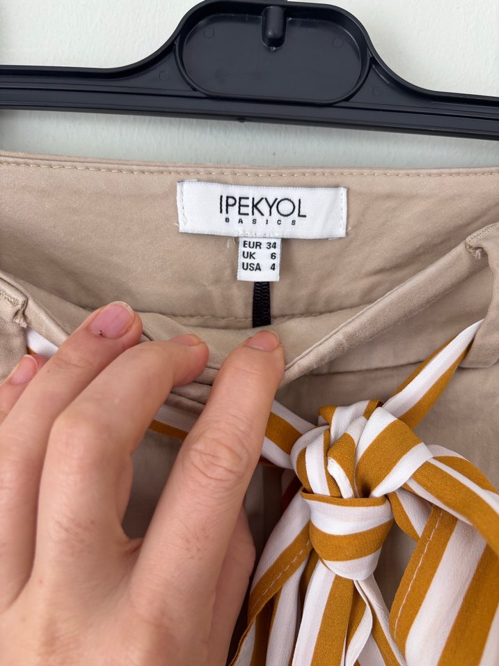 İPEKYOL BEJ KEMERLİ PANTOLON - Görsel 2