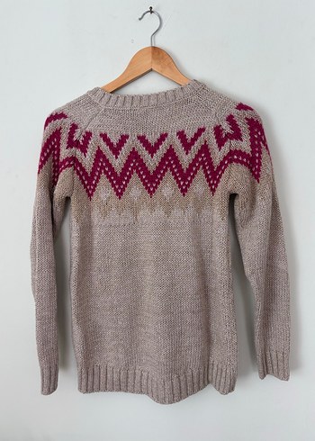 BERSKA Bej Yünlü Örgü Kadın Kazak - Görsel 3