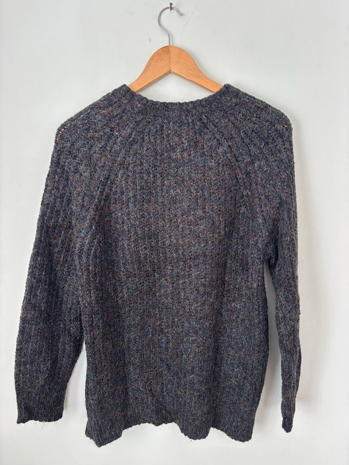 Gri Örgü Kadın Yün Kazak - Görsel 5