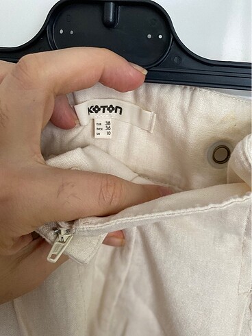 m Beden ten rengi Renk Yüksek bel keten pantolon