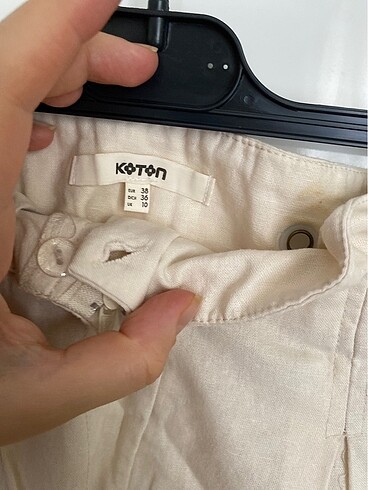 Yüksek bel keten pantolon - Görsel 5