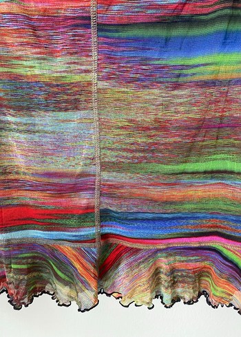 Fransız vintage 90lar Mini Bohem Etek - Görsel 3