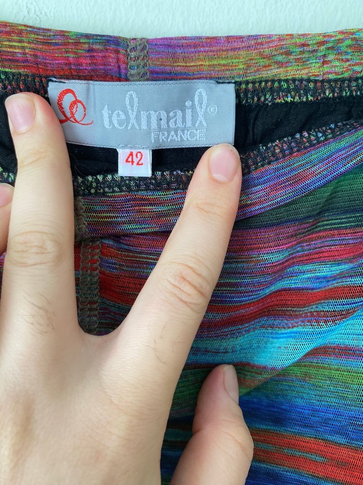 Fransız vintage 90lar Mini Bohem Etek - Görsel 5