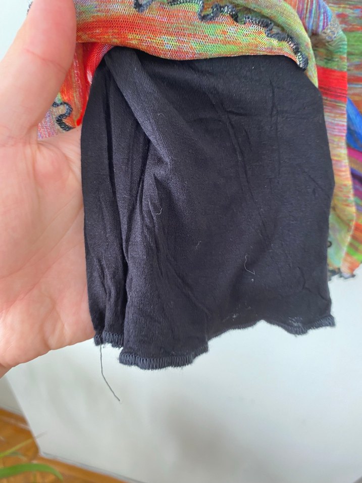 Fransız vintage 90lar Mini Bohem Etek - Görsel 4