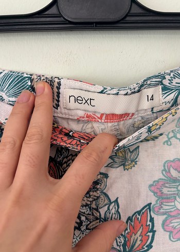 Next Marka İthal Keten Midi Etek - Görsel 4