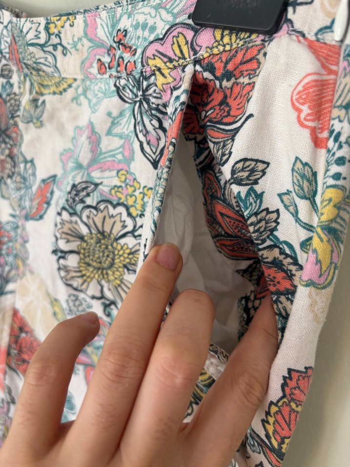 Next Marka İthal Keten Midi Etek - Görsel 2