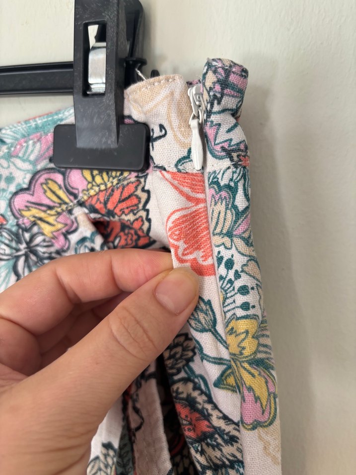 Next Marka İthal Keten Midi Etek - Görsel 3