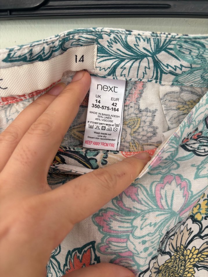 Next Marka İthal Keten Midi Etek - Görsel 5