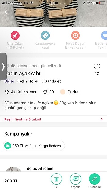 39 Beden kadın ayakkabı