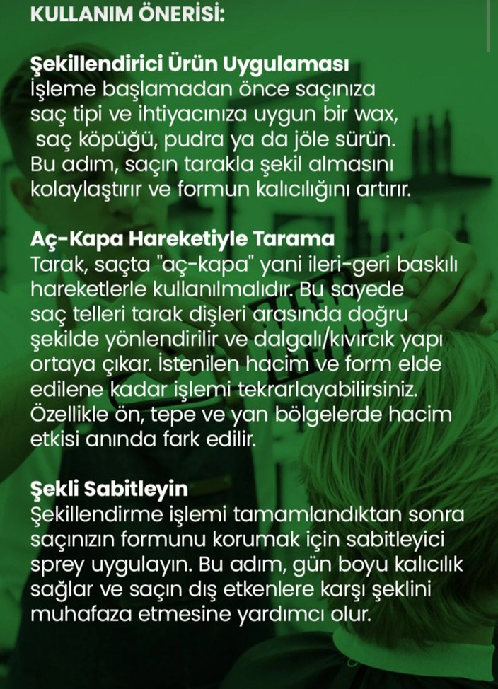 Saç Teli Kırmayan Kuaför Tarak Sistemi - Görsel 4