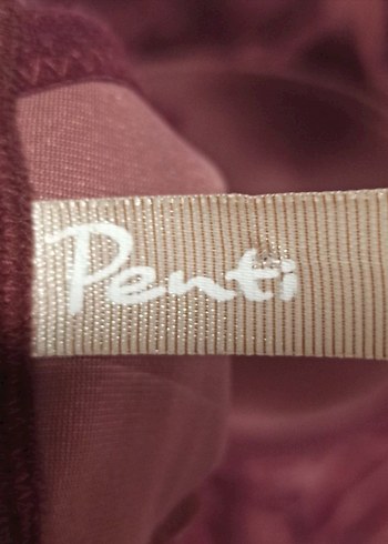 Penti Penti Bordo Pilili Tüllü Bisiklet Yaka Büstiyer