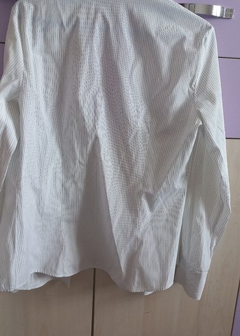 Kadın Beyaz Pliseli Keten Gömlek - Görsel 7