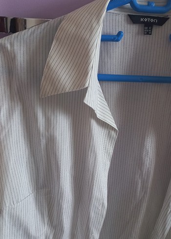 Kadın Beyaz Pliseli Keten Gömlek - Görsel 2