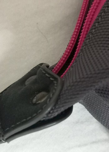 Pullu Baskılı Gri Pembe Çantası - Görsel 9