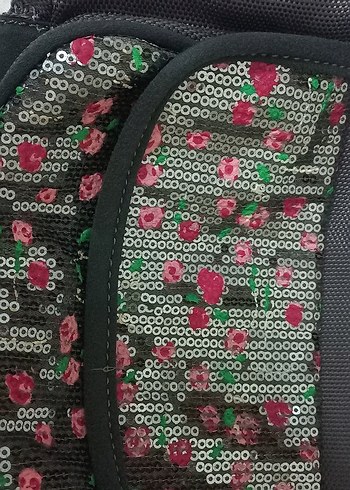 Pullu Baskılı Gri Pembe Çantası - Görsel 2