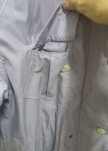 Lila Düğmeli Midi Kadın Ceket - Görsel 9