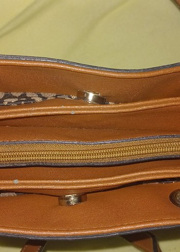 Kahverengi Kadın Süet Fermuarlı Çanta - Görsel 9