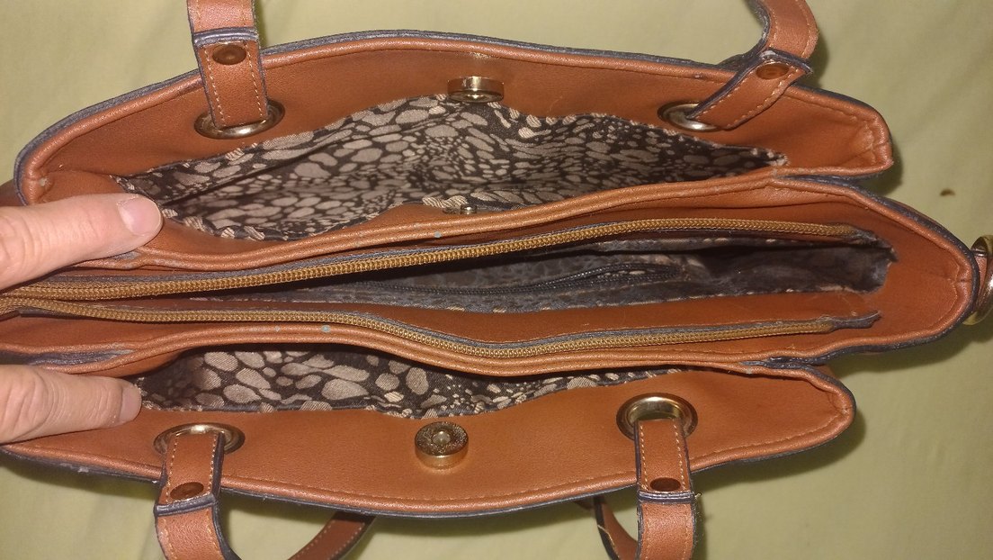 Kahverengi Kadın Süet Fermuarlı Çanta - Görsel 4