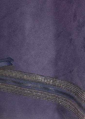 Mor Süet Fermuarlı Kadın omuz Çantası - Görsel 2