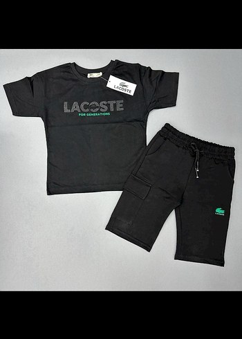 Lacoste Siyah çocuk Takım Tişört ve Şort
