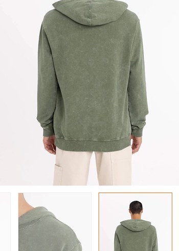 Regular Fit Yıkamalı Soluk Efektli Sweatshirt - Görsel 7