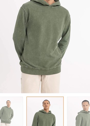 Regular Fit Yıkamalı Soluk Efektli Sweatshirt - Görsel 3