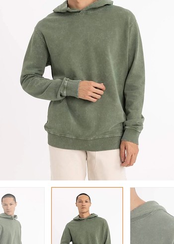 Regular Fit Yıkamalı Soluk Efektli Sweatshirt - Görsel 5