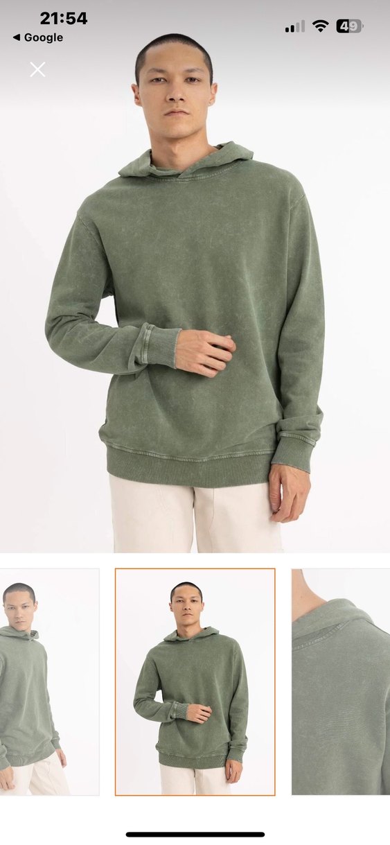 Regular Fit Yıkamalı Soluk Efektli Sweatshirt - Görsel 5