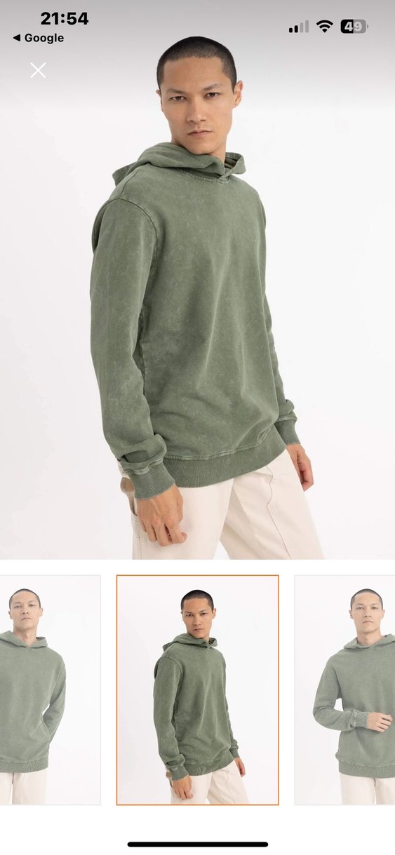 Regular Fit Yıkamalı Soluk Efektli Sweatshirt - Görsel 4