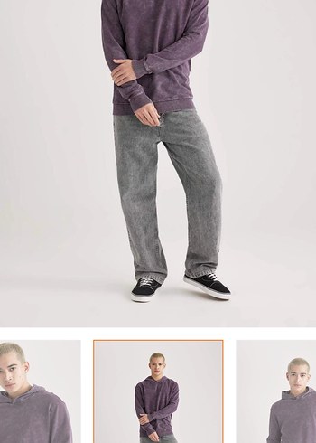 Regular Fit Yıkamalı Soluk Efektli Sweatshirt - Görsel 2