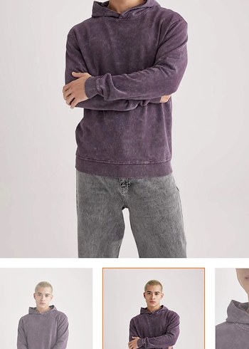 Regular Fit Yıkamalı Soluk Efektli Sweatshirt - Görsel 5