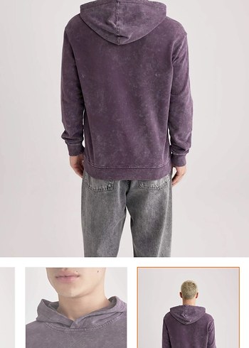 Regular Fit Yıkamalı Soluk Efektli Sweatshirt - Görsel 7