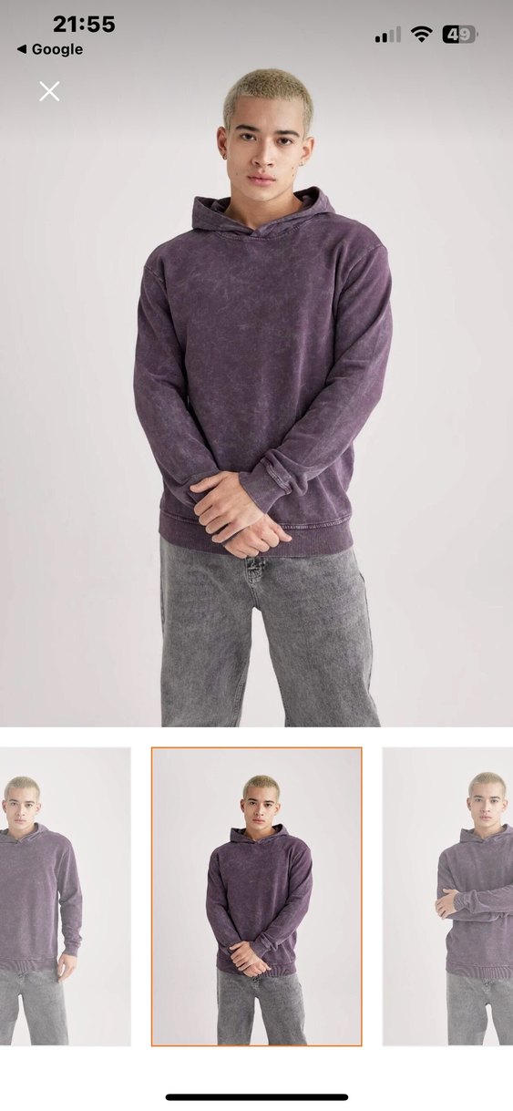 Regular Fit Yıkamalı Soluk Efektli Sweatshirt - Görsel 4