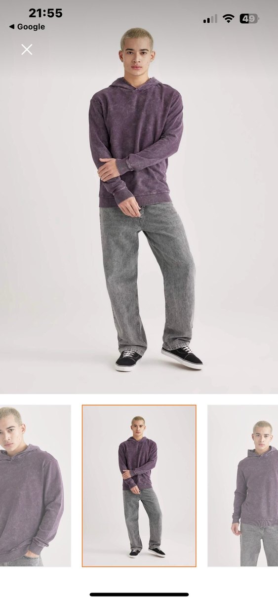 Regular Fit Yıkamalı Soluk Efektli Sweatshirt - Görsel 2