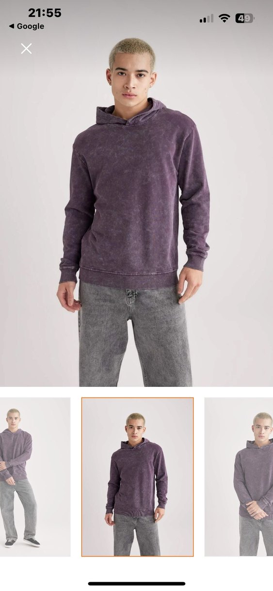 Regular Fit Yıkamalı Soluk Efektli Sweatshirt - Görsel 3