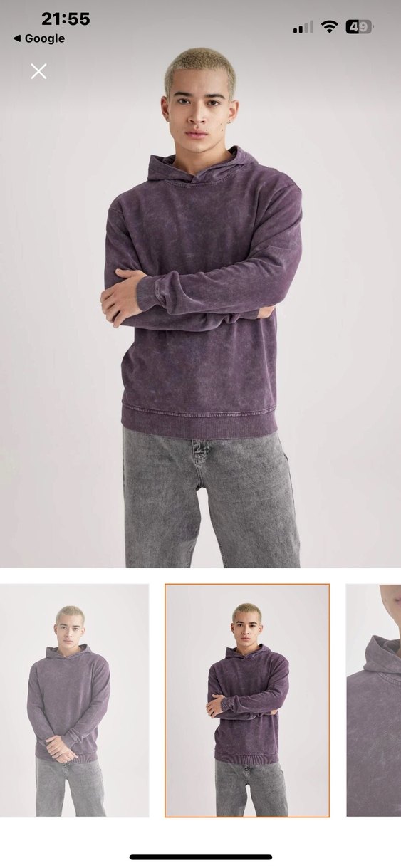 Regular Fit Yıkamalı Soluk Efektli Sweatshirt - Görsel 5