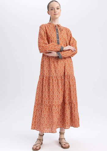 Defacto Modest %100 Pamuk Tesettür Elbise - Görsel 3