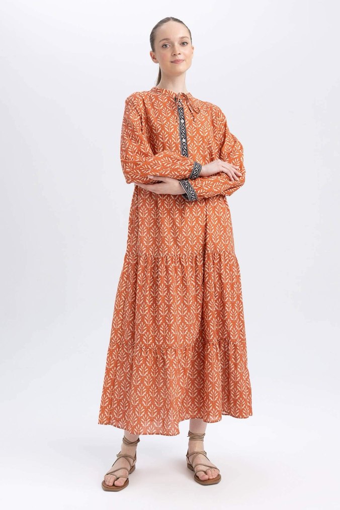 Defacto Modest %100 Pamuk Tesettür Elbise - Görsel 3