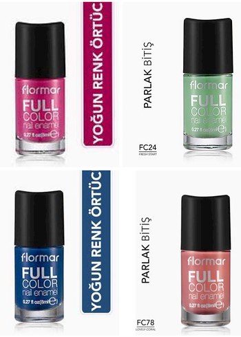 Flormar Full Color Çok Renkli Oje Seti
