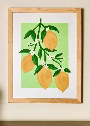 Evidea Sarı Pastel Limon Temalı Tablo