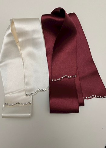 Bordo ve Beyaz Taşlı Takı Kuşağı