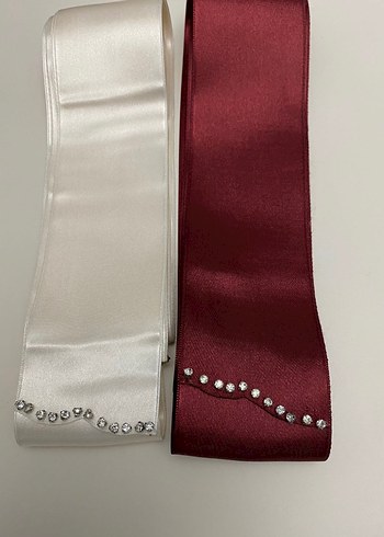 Diğer Bordo ve Beyaz Taşlı Takı Kuşağı