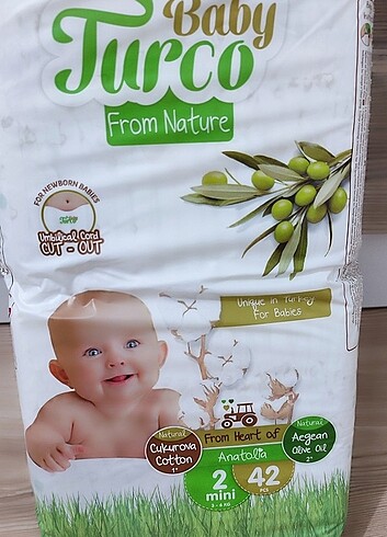 Baby turco 42'li 3 paket 2 numara bebek bezi