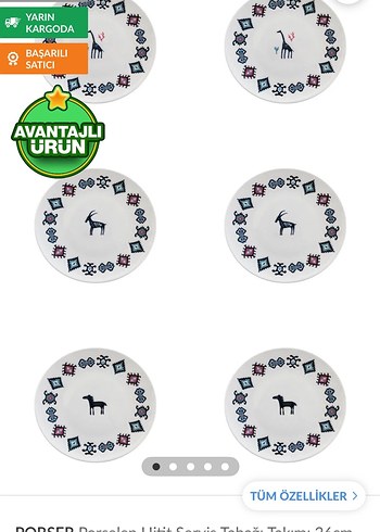 Kütahya Porselen Beyaz porselen Desenli Yemek Takımı