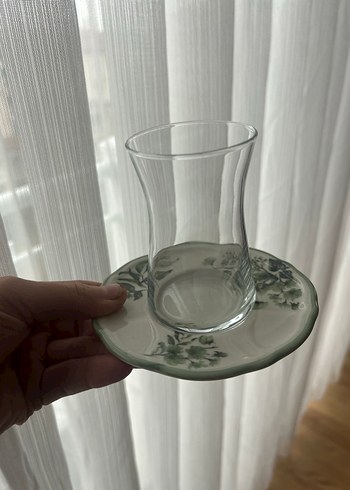 Yeşil Çiçek Desenli Porselen Yemek Takımı - Görsel 4