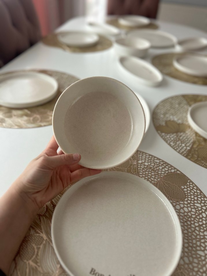 Beyaz  porselen kahvaltı ve sunum Tabakları Seti - Görsel 5