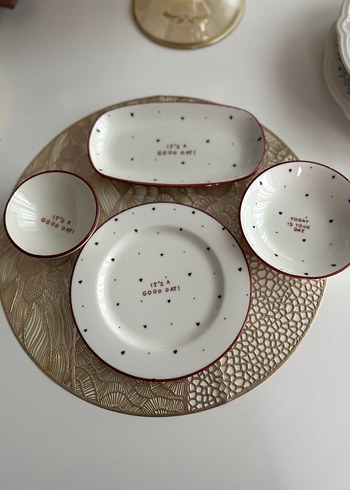 Beyaz porselen  kahvaltı Tabak Seti - Görsel 4