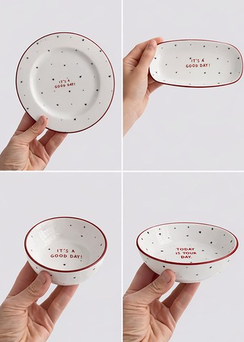 Beyaz porselen  kahvaltı Tabak Seti - Görsel 3