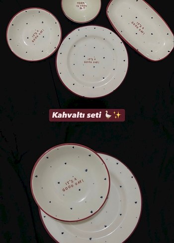 Beyaz porselen  kahvaltı Tabak Seti - Görsel 2