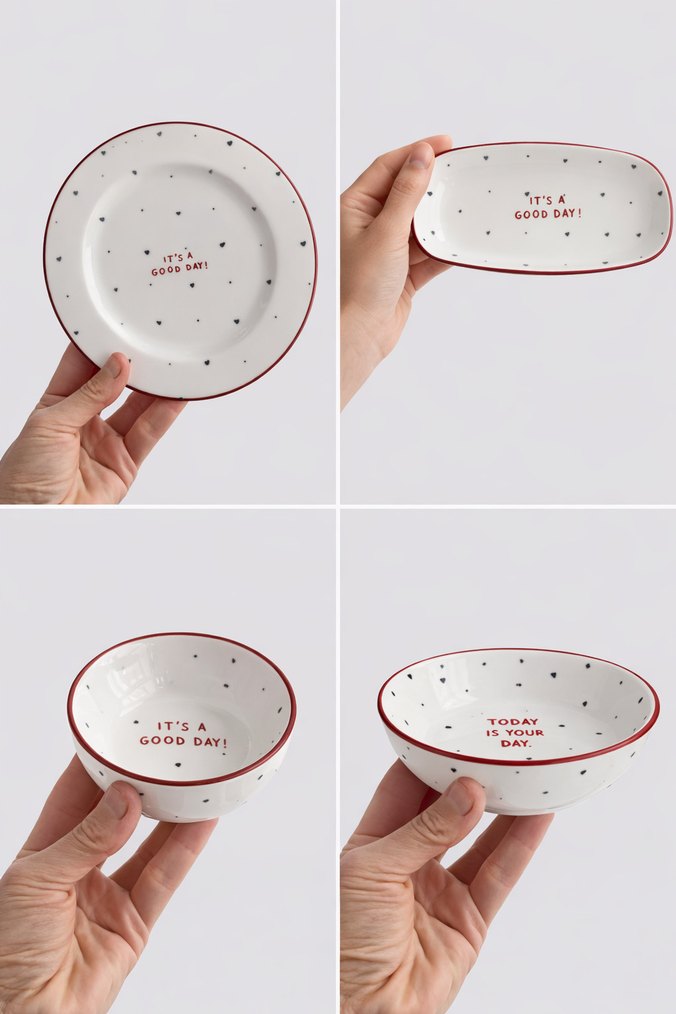 Beyaz porselen  kahvaltı Tabak Seti - Görsel 3